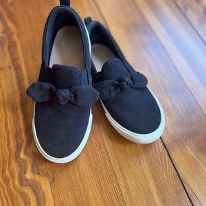 Black Kids Slip-On Shoes with Bows
